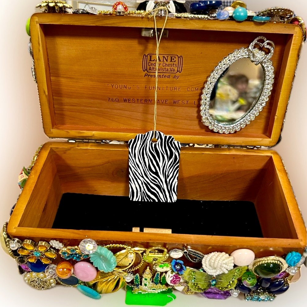 Handmade Jewelry Encrusted Lane Mini Chest